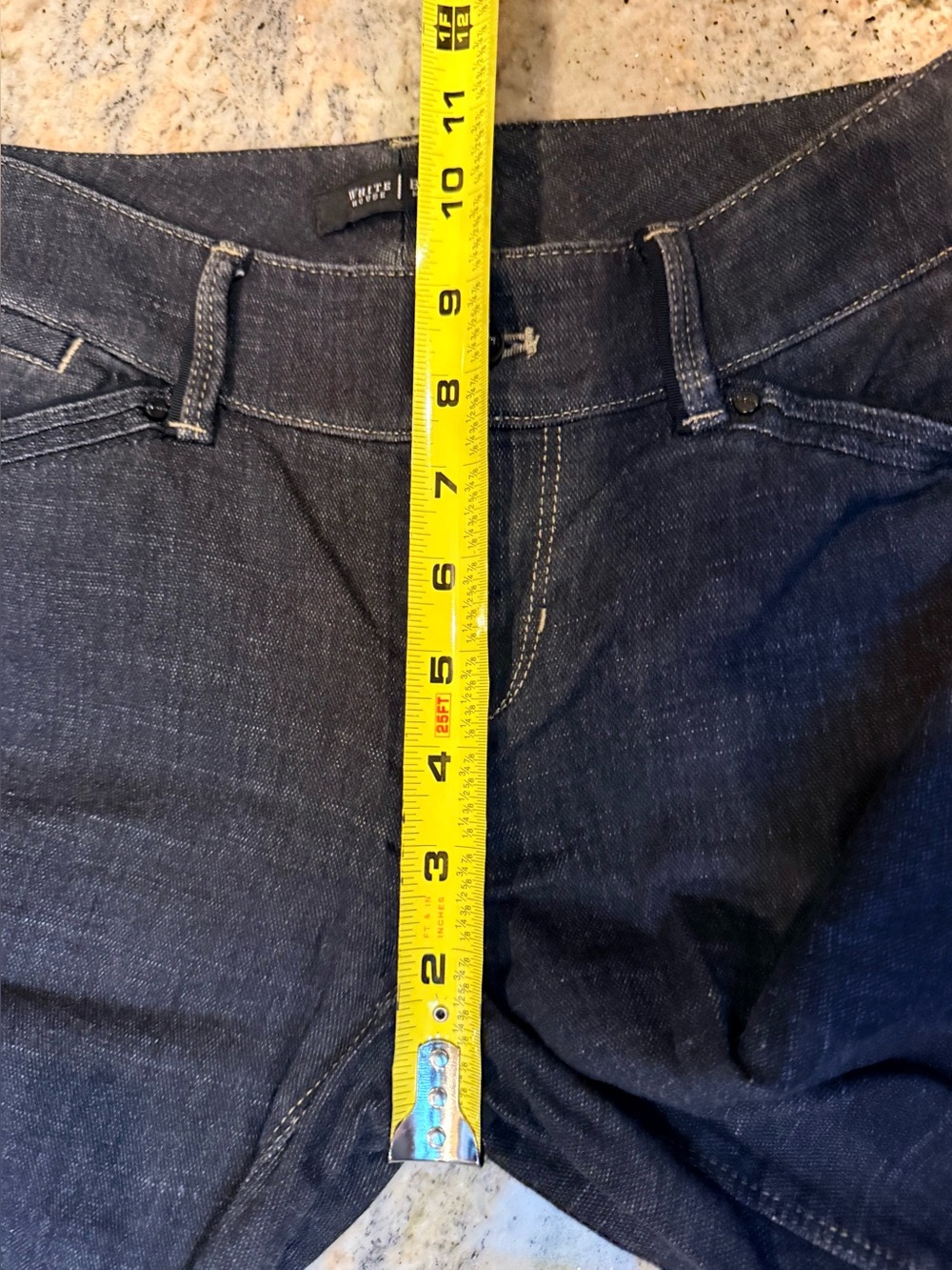 White House Black Market Noir Trouser Leg Jeans Size 4S Dark Wash Wide Leg Denim - Picture 8 of 15